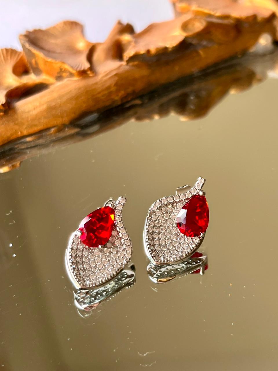 Ruby Flame Earrings