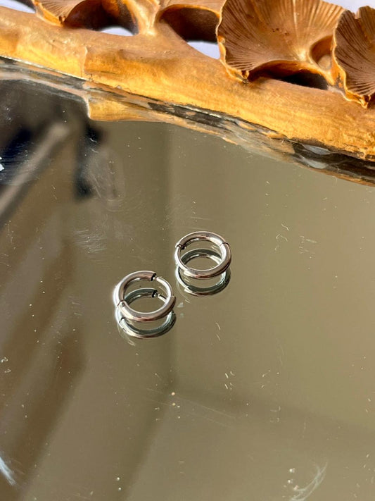 Silver Orbit Hoops